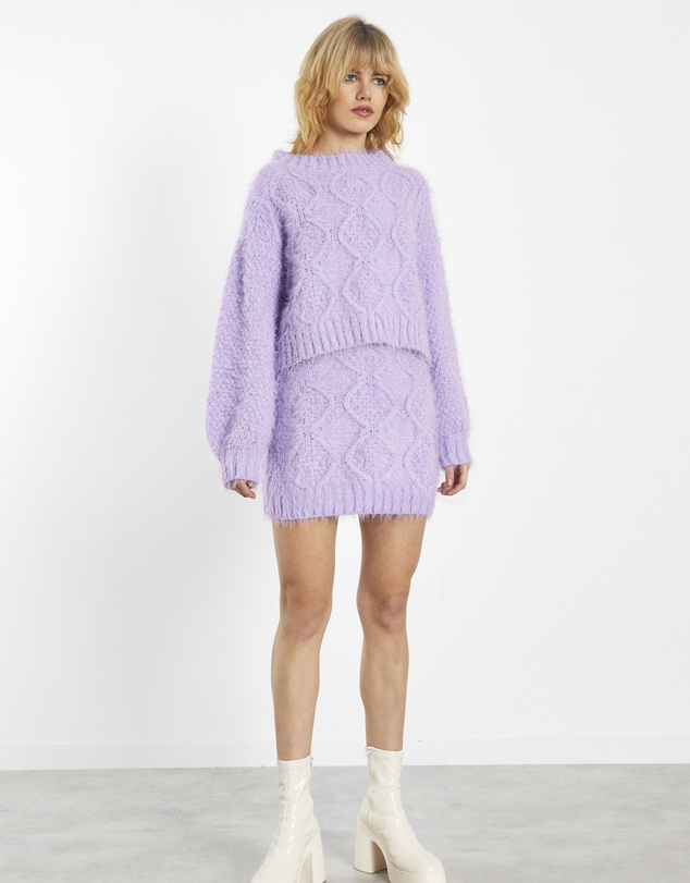 Glamorous - Front Cable Knit Mini Skirt