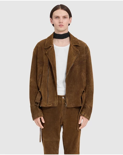 MM6 Maison Margiela - Suede Biker Jacket