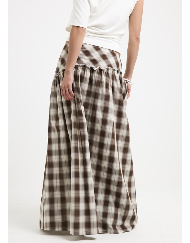Subtitled - Dakota Gingham Yoke Maxi Skirt