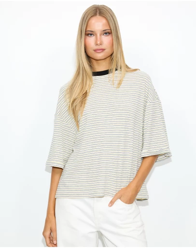 Dazie - Serve Stripe T-Shirt