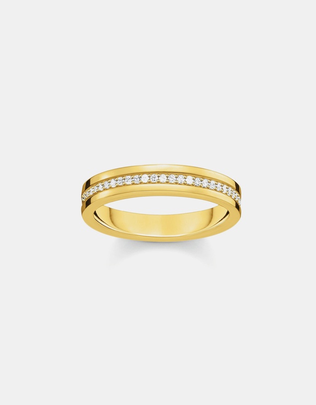 THOMAS SABO - Golden Band Ring with White Zirconia