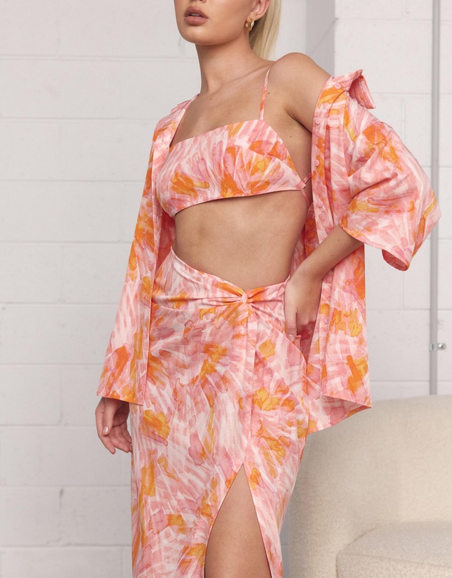 Dazie - Sunset Boulevard Twist Midi Skirt