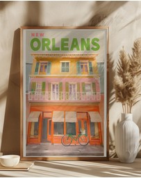 Olive et Oriel - New Orleans Louisiana Vintage Travel Poster by The Whiskey Ginger Art Print