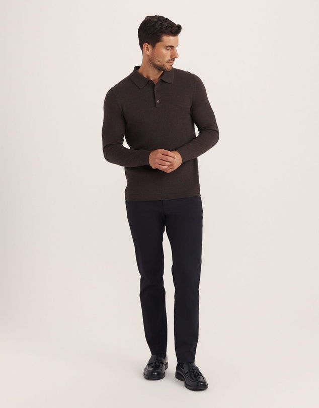 SABA - Franklin Merino Wool Long Sleeve Polo