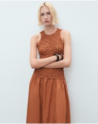 M.N.G - Rusty Open-Back Textured Dress