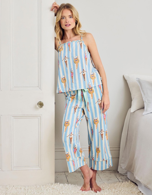 Chelsea Peers - Organic Cotton Swimmers Stripe Cami Pyjama Set