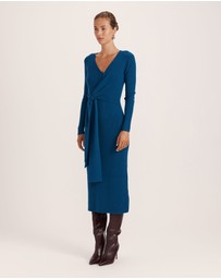 SABA - Elle Wool Blend Wrap Knit Dress