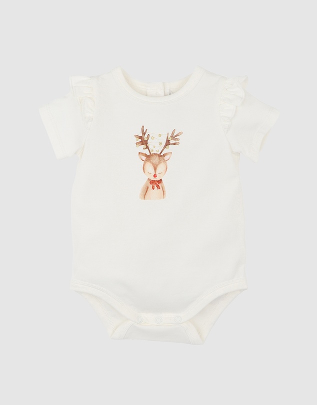 Bebe by Minihaha - Christmas Festive Reindeer Bodysuit & Shorts Set - Babies