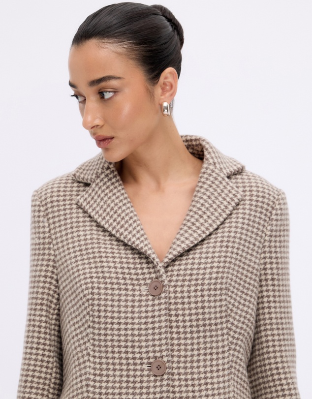 Minima Esenciales - Leni Wool Houndstooth Coat