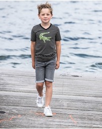 TYGO&vito - Organic Stripe Crocodile T-Shirt - Kids-Teens