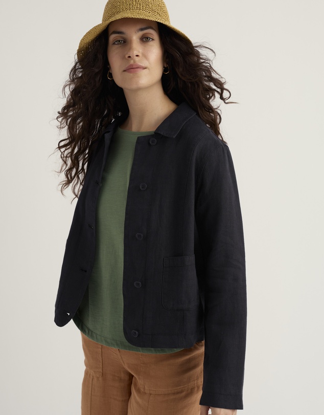 Seasalt - Seasalt Cornwall Navy Arame Linen Jacket