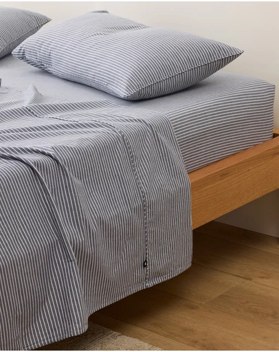 Sheet Society - Leo Washed Cotton Stripe Full Sheet Set