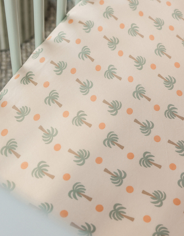 Kynd Baby - Fitted Cot Sheet in Palm Sunset