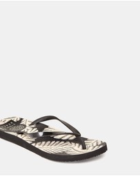 Vionic - Noosa Print Toe Post Sandal - Palm Black