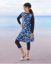 Modest Mermaid - Lucky Leopard girls swim set SPF50+