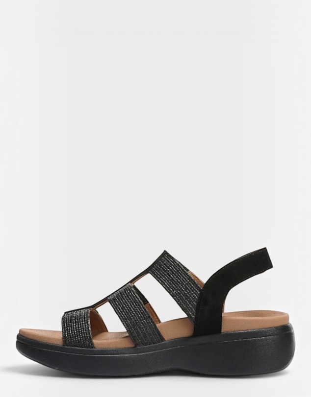 Vionic - Sabrina Flatform Sandal - Black Suede