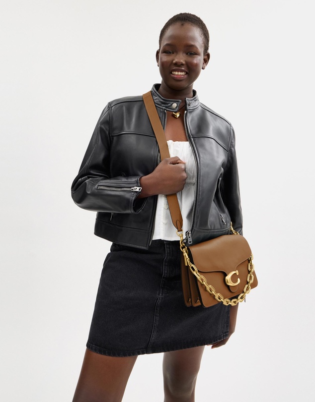 Coach - Smooth Leather Chain Tabby Shoulder Bag With Chain