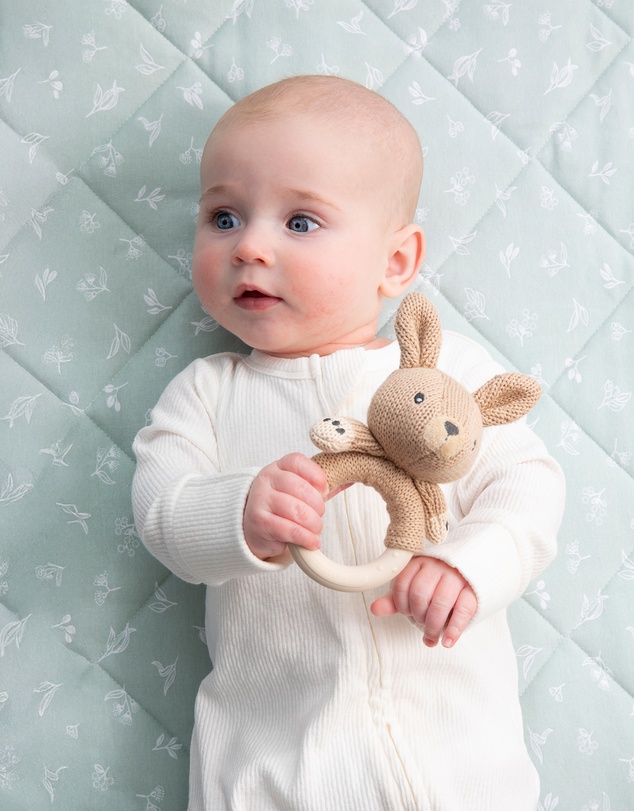 Living Textiles - Ring Rattle - Kangaroo