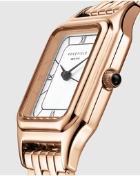 Rosefield - Ivy White Rose Gold-Tone Bracelet Watch