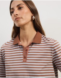 Atmos&Here - Lyra Short Sleeve Stripe Polo