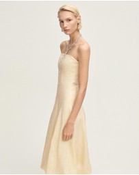 M.N.G - Alberta Linen Dress With Puffed Hem