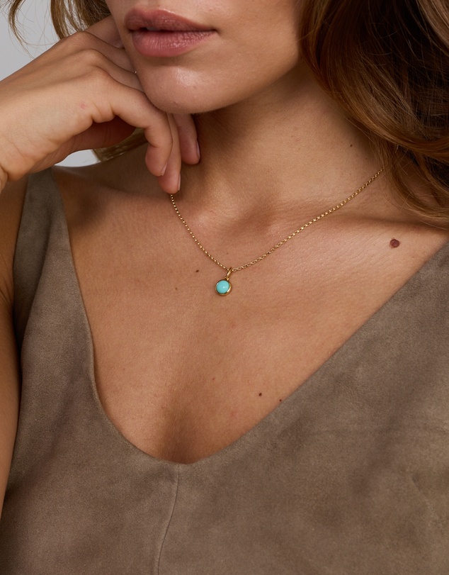 Michael Hill - Turquoise Round Pendant in 18kt Vermeil