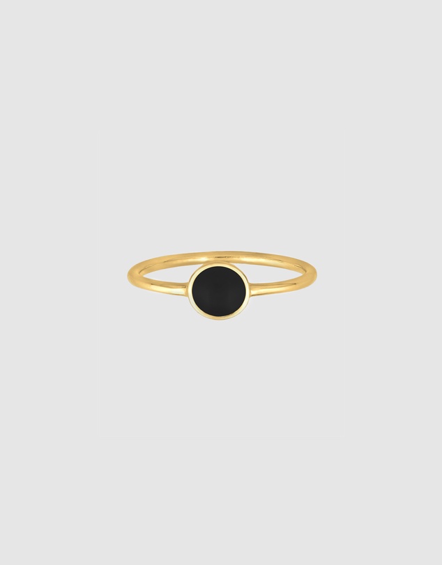 Elli Jewelry - Ring Circle Enamel 925 Sterling Silver Gold-plated