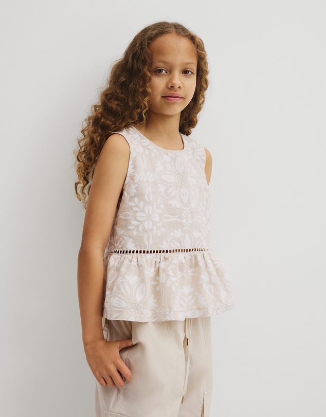 Country Road - Teen Sleeveless Peplum Top