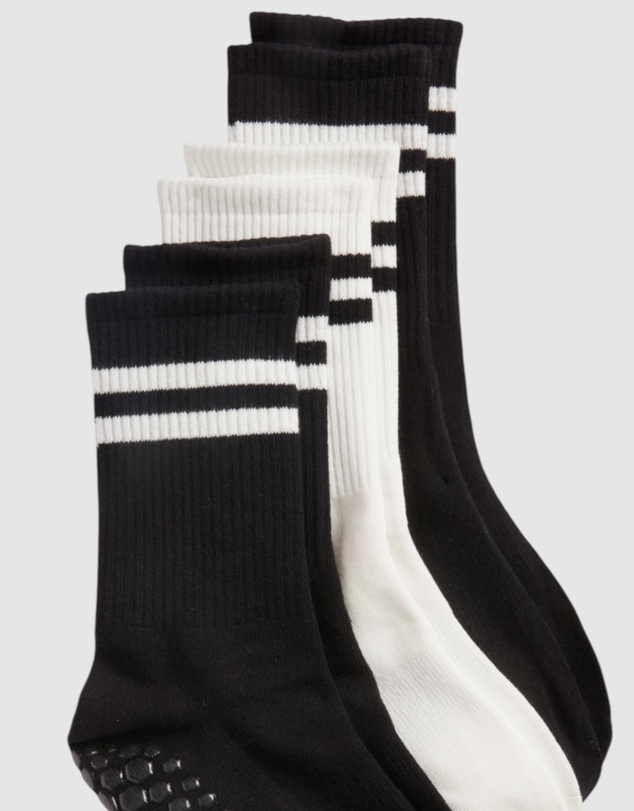 High Heel Jungle - Varsity Pilates/Yoga Grip Socks - 3 Pack