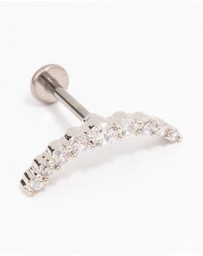 Lovisa - Titanium Cubic Zirconia Crawler Single Flat Back