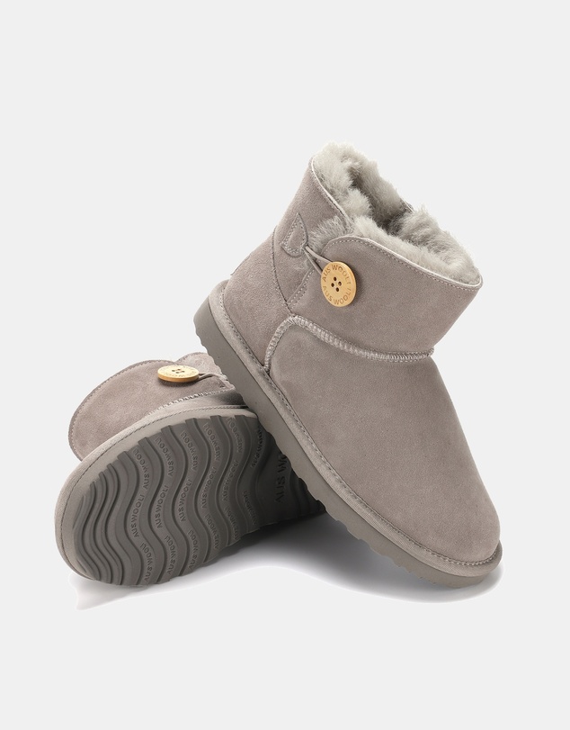 AusWooli Ugg Boots - Cabarita Sheepskin Chic Short Button Boots