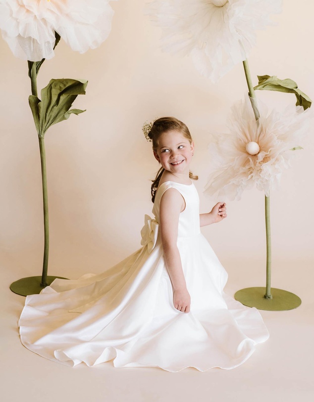 Bebe by Minihaha - Duchess Satin Full Length Dress With Low Back - Kids