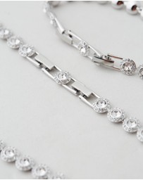 Swarovski - Una Angelic set, Round cut, White, Rhodium plated