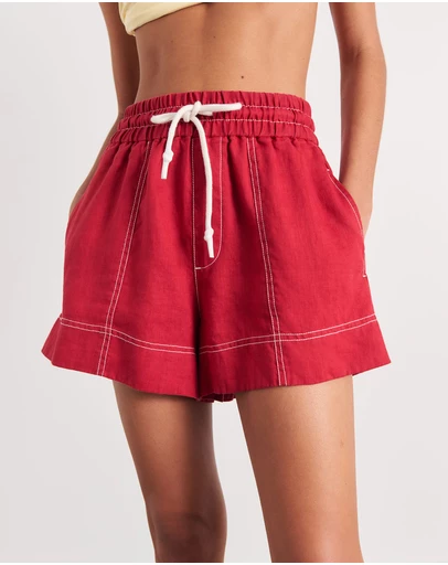 Jag - Gigi Linen Pull On Short - ICONIC EXCLUSIVE