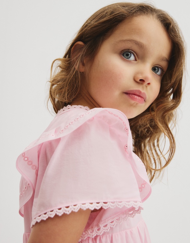 Country Road - Short Sleeve Tier Cutwork Dress