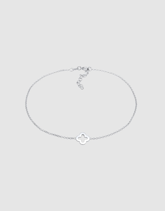 Elli Jewelry - Cloverleaf Charm Anklet in 925 Silver