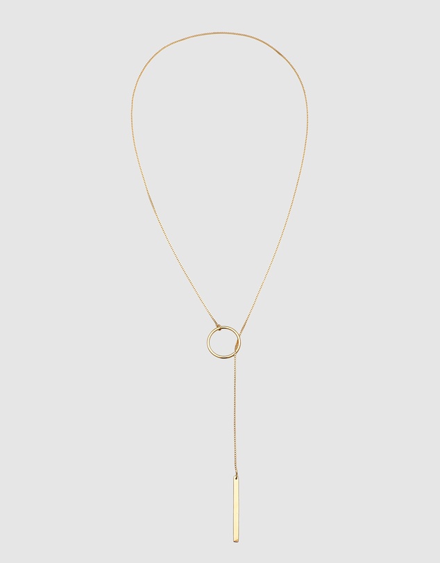 Elli Jewelry - Rod Pendant Y-Necklace in Gold-Plated 925 Silver