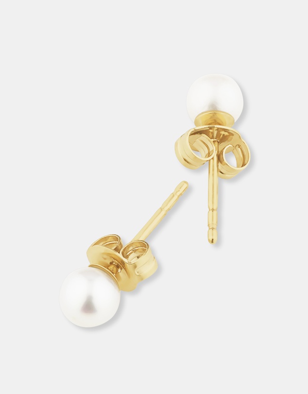 Michael Hill - Round Cultured Freshwater Pearl Studs in 10kt Yellow Gold