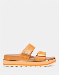 Vionic - Brandie Flatform Slide - Marmalade Metallic
