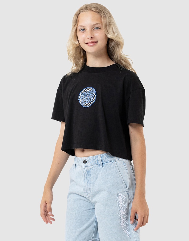 Santa Cruz - Field Check Dot Cropped Tee - Kids-Teens