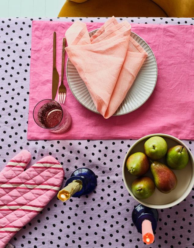 Mosey Me - Raspberry Stripe Oven Mitt