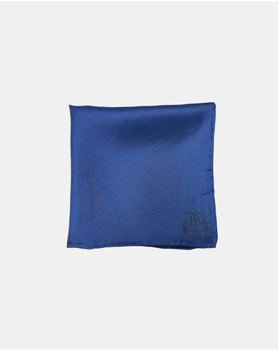 Henry Bucks - HENRY Bucks Plain Crest Pocket Square NAVY