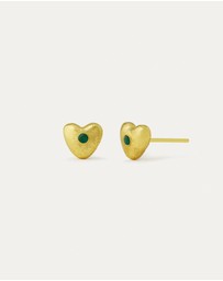 Ottoman Hands - Marina Green Heart Stud Earrings
