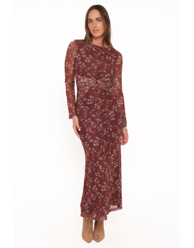 Petal & Pup - Nash Long Sleeve Dress - Rust Floral