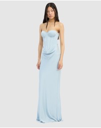 ROTATE - Satin Corset Maxi Dress