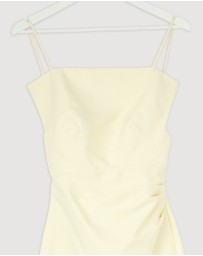 Revibe - Repaired Shona Joy Otis Draped High Neck Midi Dress - AU 6