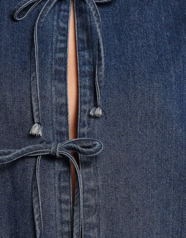 Petal & Pup - Avon Bow Front Denim Shacket - Denim