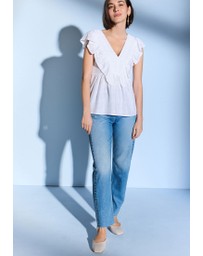 NEXT - Sleeveless Ruffle V-Neck Top