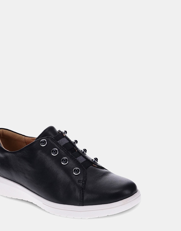 Mia Vita - Bingo Elastic Lace Sneaker - Black