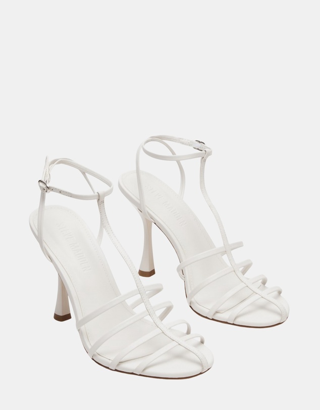 Steve Madden - Tildah White Leather Heels